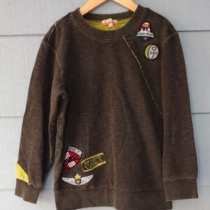 Brown Sweatshirt with Patches